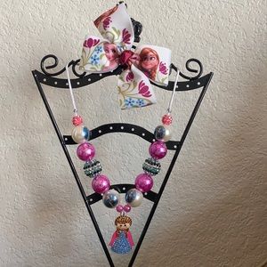 Anna chunky necklace with hair bow bundle